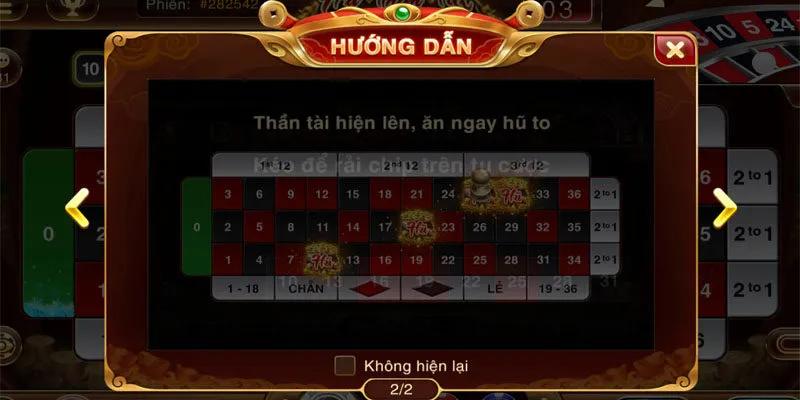 Các loại cược và tỷ lệ trả thưởng trong Roulette 3D Sunwin